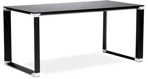 Bureau De Travail Au Design Moderne Avec Plateau En Verre Noir Kline