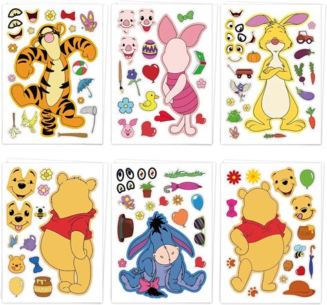 Amazon Bear Make A Face Stickers 36 Pcs Cute Cartoon Stickers