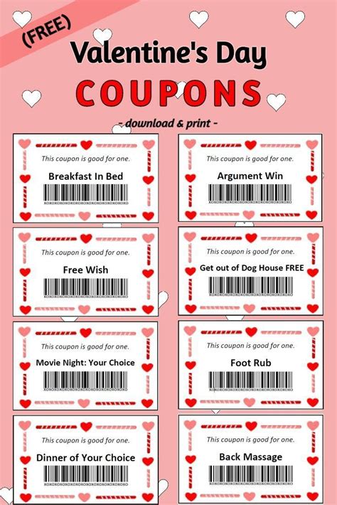 Printable Valentine Coupons For Boyfriend