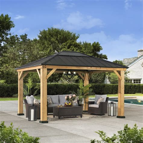 Sunjoy Solid Wood Patio Gazebo Reviews Wayfair