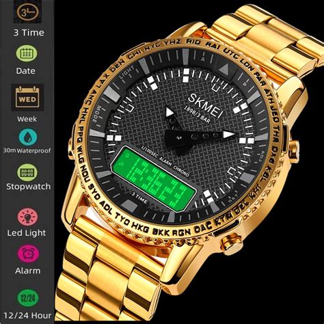 Skmei Quartz Men S Sport S Watches Luxury Steel Strap Bar Waterproof