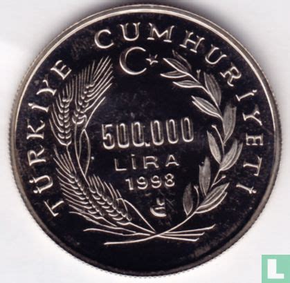 Turkije 500 000 lira 1998 60th anniversary of Atatürk KM 1138