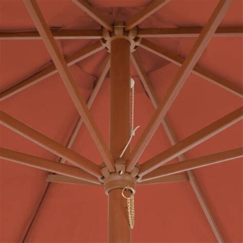 Vidaxl Outdoor Parasol With Wooden Pole 1181 Terracotta 1 Frys