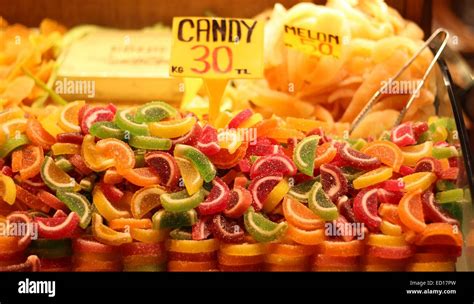 A Pile Of Candy In Spice Bazaar Istanbul Turkey Stock Photo Alamy