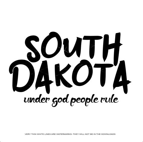 South Dakota Motto Under God People Rule 40th State Union 1889 Etsy