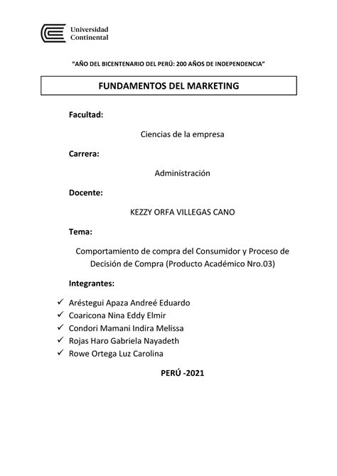 Producto académico 03 Trabajo Grupal Fund Marketing Fundamentos de