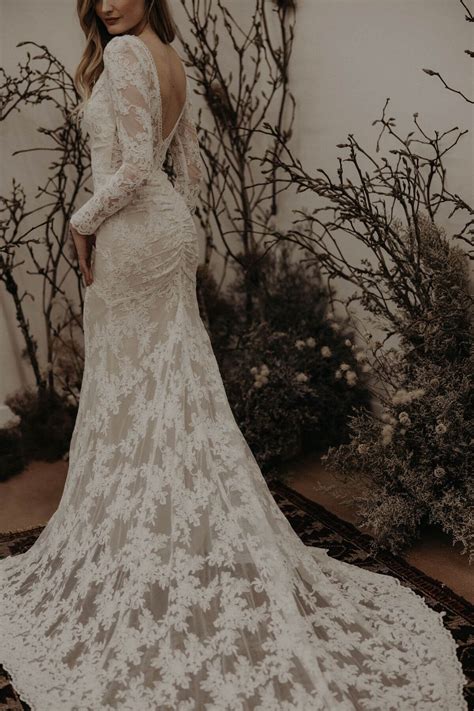 Alyssa Lace Wedding Dress In Nude Liner Dreamers And Lovers