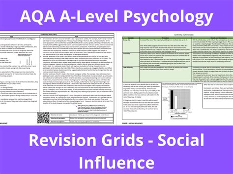 AQA A Level Psychology Social Influence Paper 1 Revision Notes With