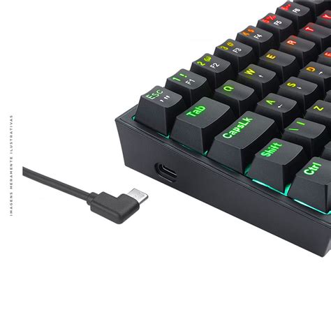 Teclado Gamer Óptico Mecânico Redragon Surara Techno Space