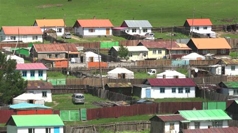 A Traditional Colorful Houses in Mongolia 26234820 Stock Video at Vecteezy