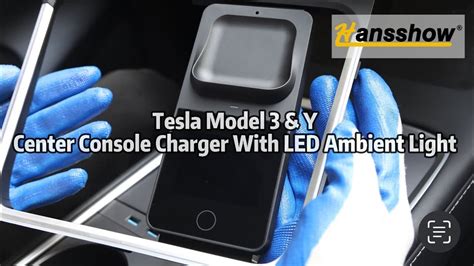 Tesla Model 3 Y Wireless Charger With Ambient Light LED Center