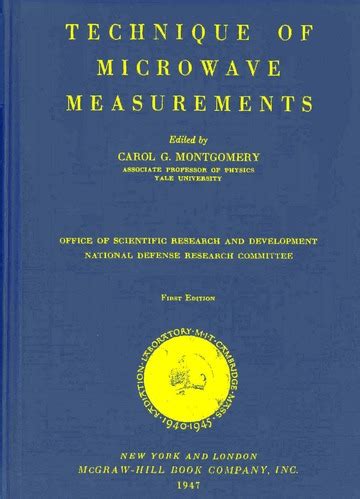 MIT Radiation Laboratory Series 11 Technique Of Microwave Measurements ...