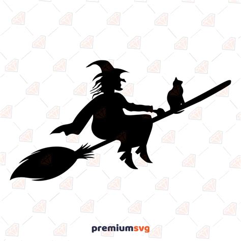 Halloween Witch With Cat Svg Witch Svg Instant Download Premiumsvg