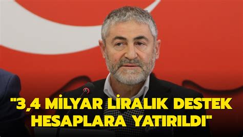 Bakan Nebati 3 4 milyar liralık destek hesaplara yatırıldı