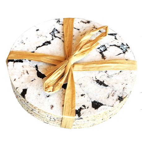 Marble Black Cork Coasters Set Of 6 Corkhouse