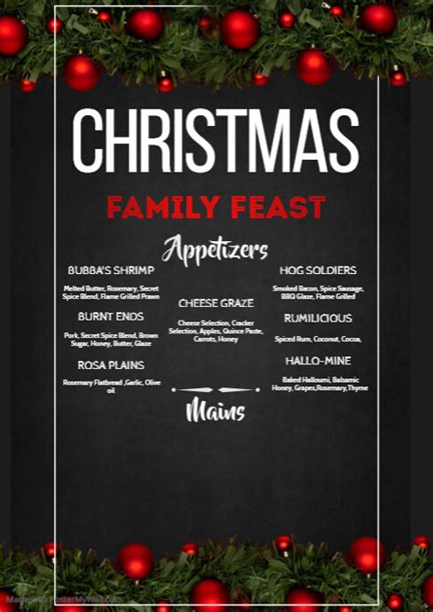 Christmas Menu Postermywall