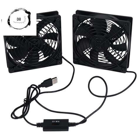 Dual Mm V Usb Powered Pc Router Fans With Speed Controller High