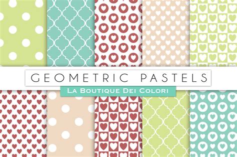 Geometric Digital Papers By La Boutique Dei Colori Thehungryjpeg