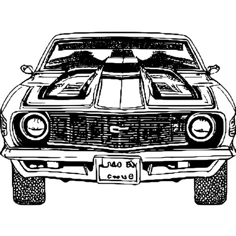 1969 Chevy Camaro SS Coloring Page Creative Fabrica