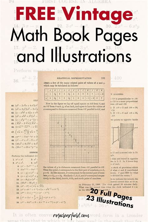 Free Vintage Algebra Textbook Pages And Illustrations • Rose Clearfield