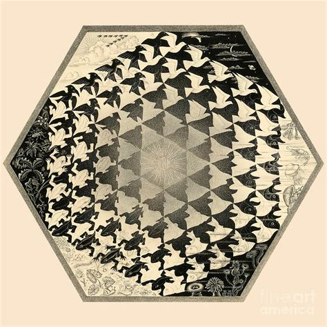 M C Escher Verbum Drawing By Magical Vintage Fine Art America