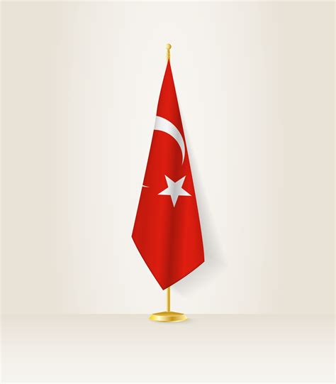 Turkey flag on a flag stand. 27287874 Vector Art at Vecteezy