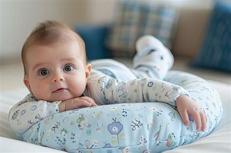 Premium Photo A Baby Laying On Top Of A Bed