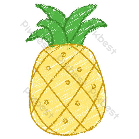 Cartoon Yellow Pineapple Anime Vector Elements PNG Images | AI Free ...