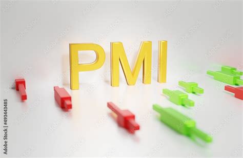 Purchasing Managers Indexes Pmi Sign In Gold Letters On White Of A