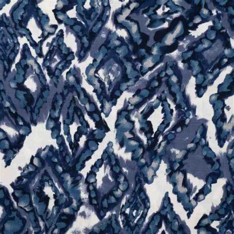 Tissu Viscose Geometrique Bleu Et Blanc Tissu Fil Compagnie