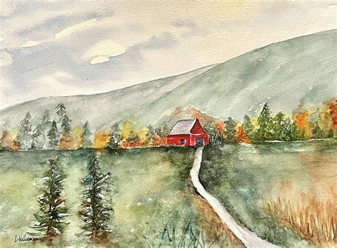 Little Red Barn Painting by Lyn Williamson - Pixels