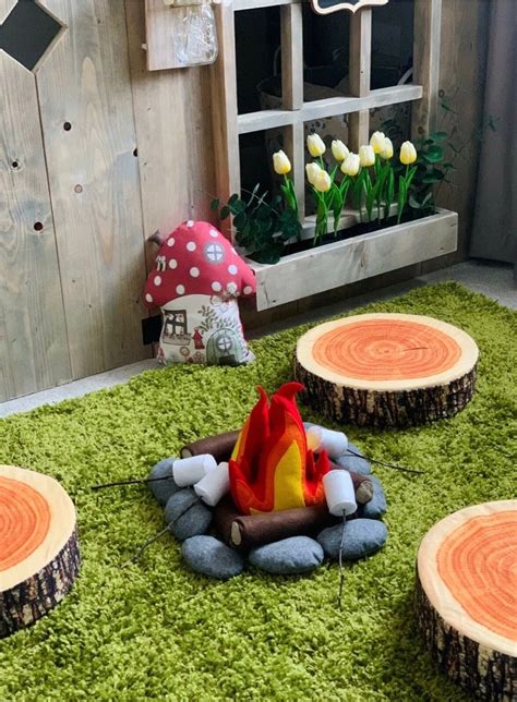 Handmade Felt Campfire Fire Flames Logs Rocks Marshmallows Etsy Uk