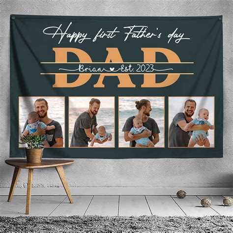 Happy First Father S Day Photo Blanket St Fathers Day Gifts From Baby