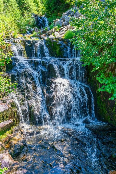 Mount Rainier Summer Waterfall 2 Stock Image Image Of Travel View