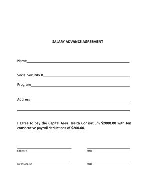 Cash Advance Agreement Template