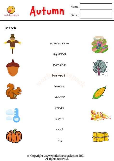 Autumn Worksheets Pdf Worksheetspack