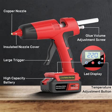 Buy V Cordless Hot Glue Gun Fast Preheating Hot Melt Glue Gun Full