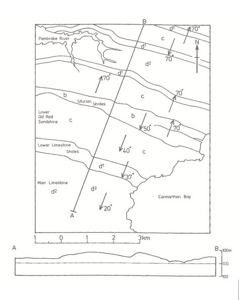 Solved Map 2 Is A Geological Map With A Cross Section Line Chegg