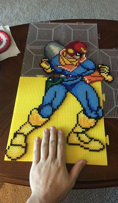 Captain Falcon Perler Bead Sprite By Jnjfranklin Bead Sprite Perler