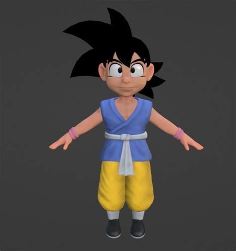 Goku GT Free Rig Free 3D Model Rigged CGTrader