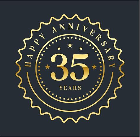 Premium Vector 35 35th Year Anniversary Logo Vector Template Design Element For Birthday