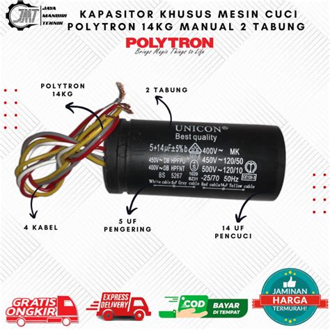 Kapasitor Khusus Mesin Cuci Polytron Kg Manual Tabung Capasitor