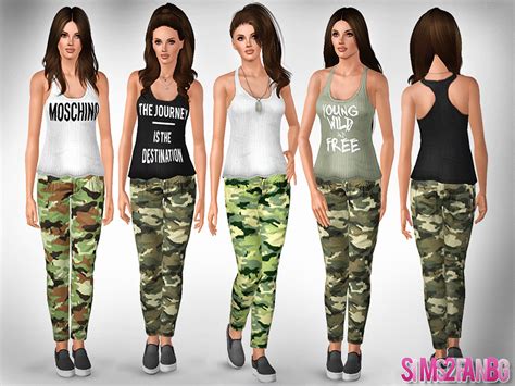 The Sims Resource 458 Camouflage Outfit