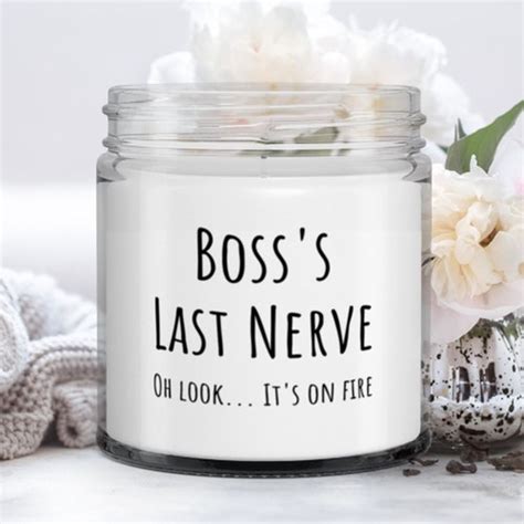 Funny Bosss Last Nerve Candle T For Boss Birthday White Etsy