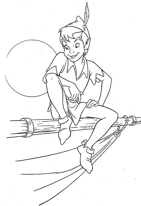 Peter Pan Sentado Para Colorear Imprimir E Dibujar ColoringOnly