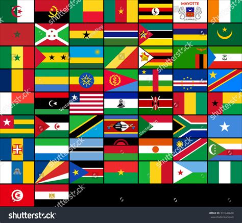 Set Flags African Countries Stock Vector Royalty Free 331747688