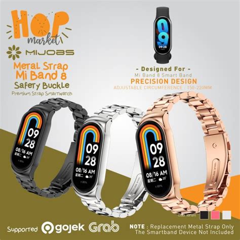 Mijobs Metal Plus Strap For Xiaomi Mi Band Stainless Steel Tali Jam