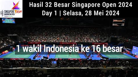 Hasil Babak 32 Besar Singapore Open 2024 Day 1 Gregoria Mariska