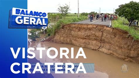 DER Realiza Vistoria Na SE 290 Onde Uma Cratera Foi Formada Em Novembro