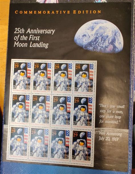 Th Anniversary First Moon Landing Sheet C Stamps Commemorative